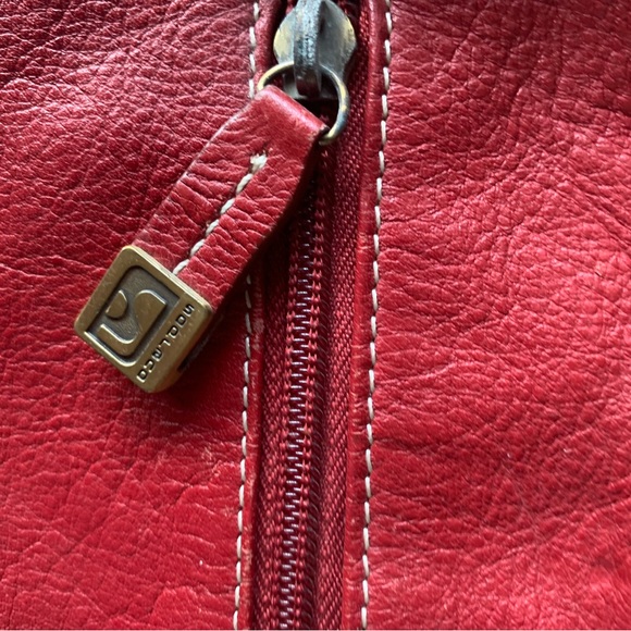 Soprano Red Leather Purse With Drawstring Opening - Picture 7 of 10